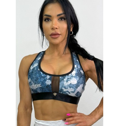 Top Melon Camuflaje Azul