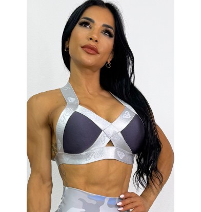 Top Coral Gris/Plata.