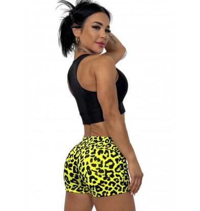 Short Wellness Leopardo Neón